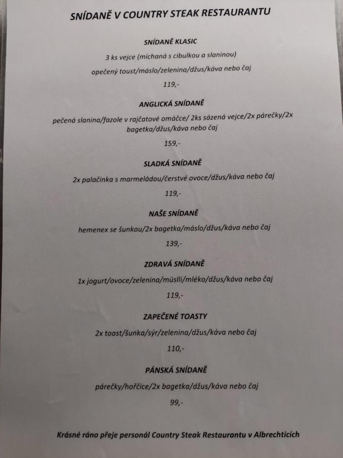 Lanškroun Penzion Country Steak Restaurant מראה חיצוני תמונה